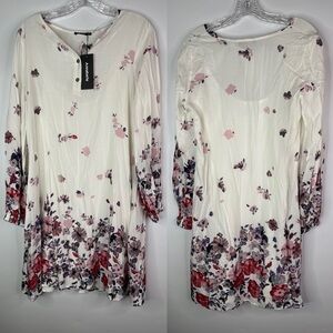 Annabelle White Floral Long Sleeve Dress Size Small NWT